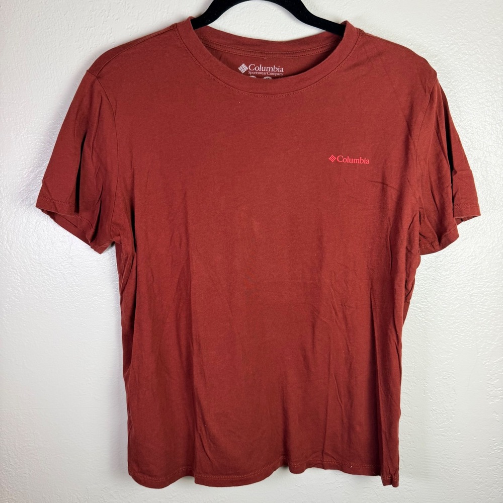 Columbia Womens M Rust Red Desert Sunset Graphic T-Shirt Hiking Gorpcore